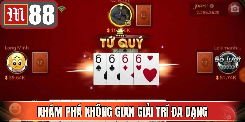 Khám phá không gian giải trí đa dạng tại game bài M88 hấp dẫn